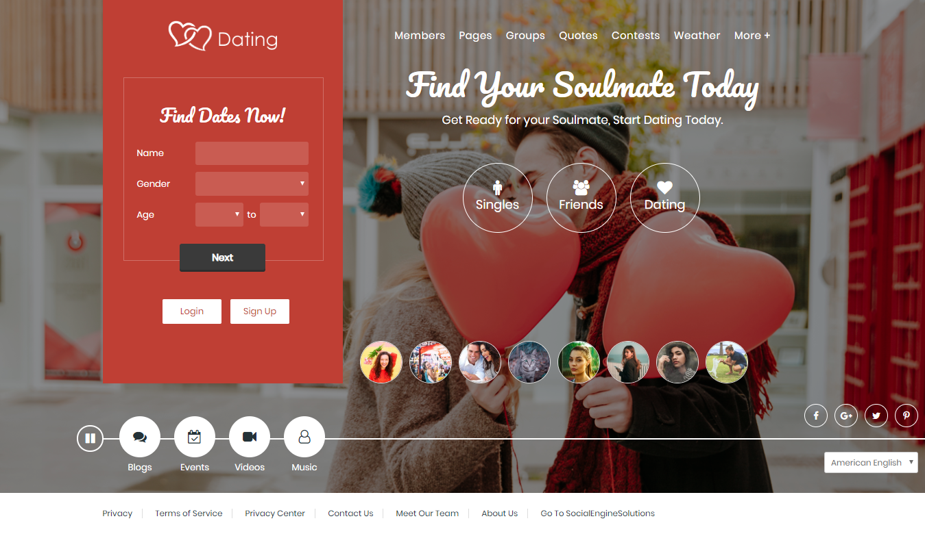 Landing Page with Red Color Scheme