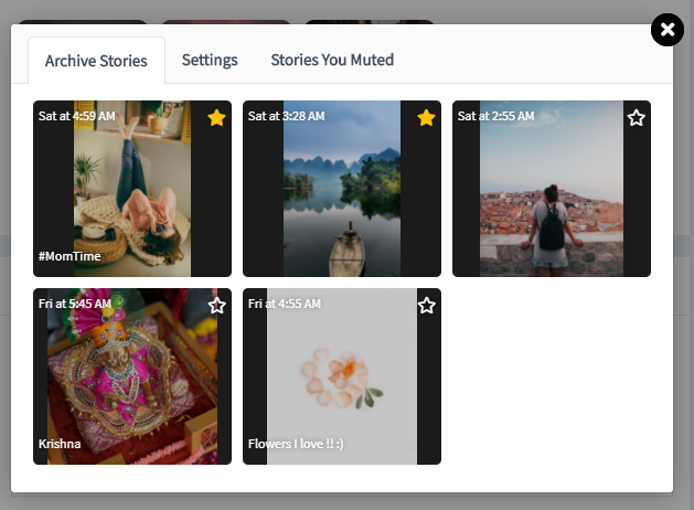 Stories Feature in Website Plugin