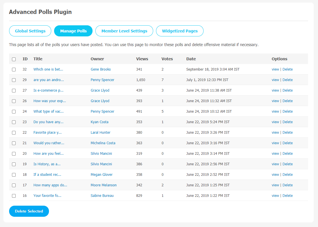 Advanced Polls Plugin