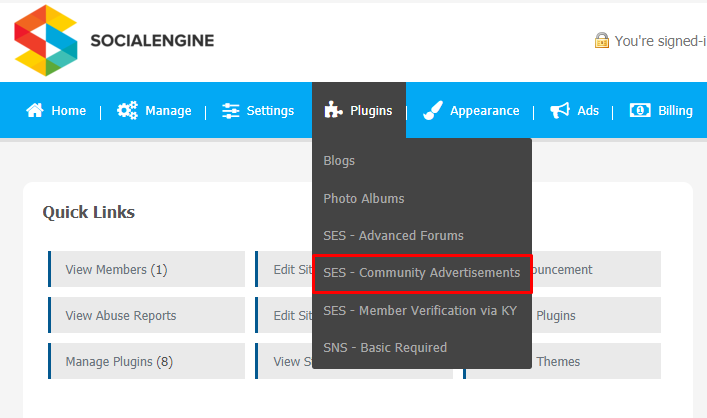 Community Advertisements Plugin