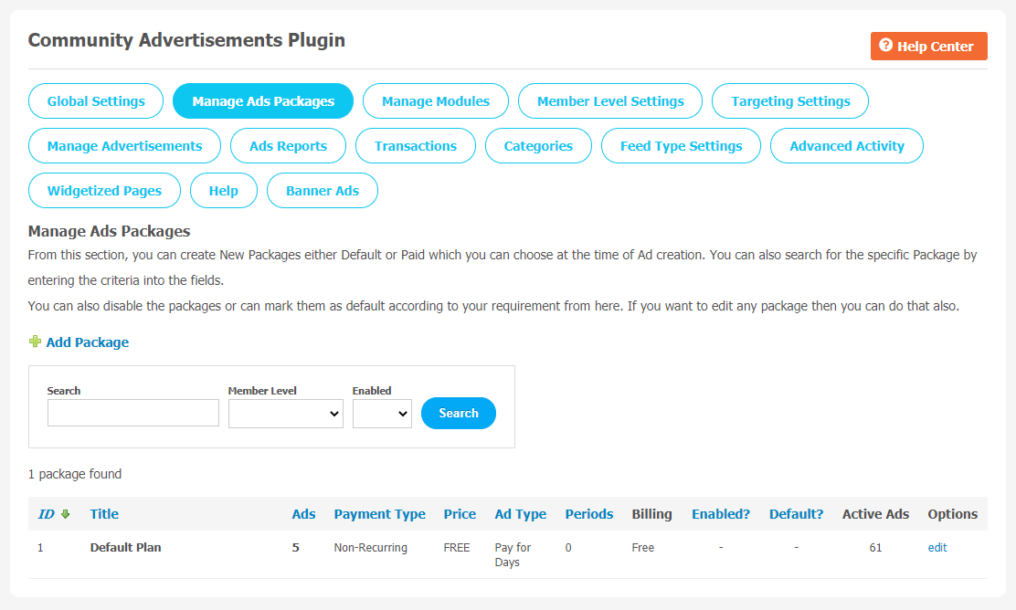 Community Advertisements Plugin