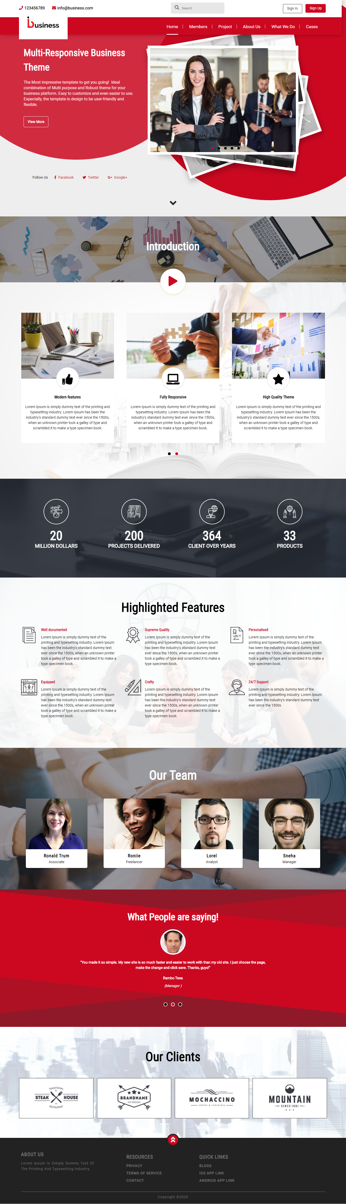 The Company & Business – Responsive Multi-Purpose Theme