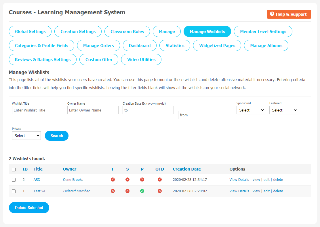 Courses: Learning Management System