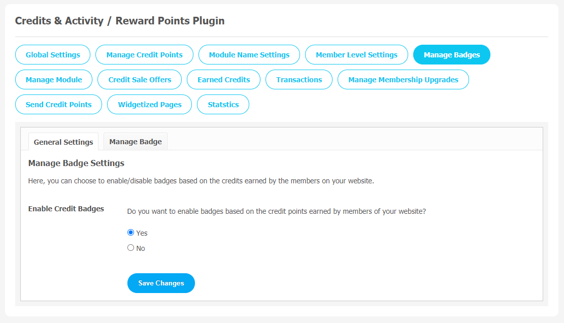 Credits & Activity  Reward Points Plugin