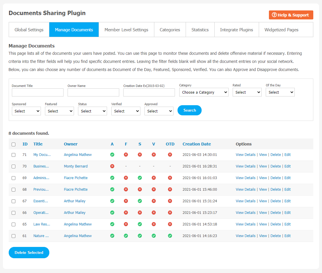 Documents Sharing Plugin