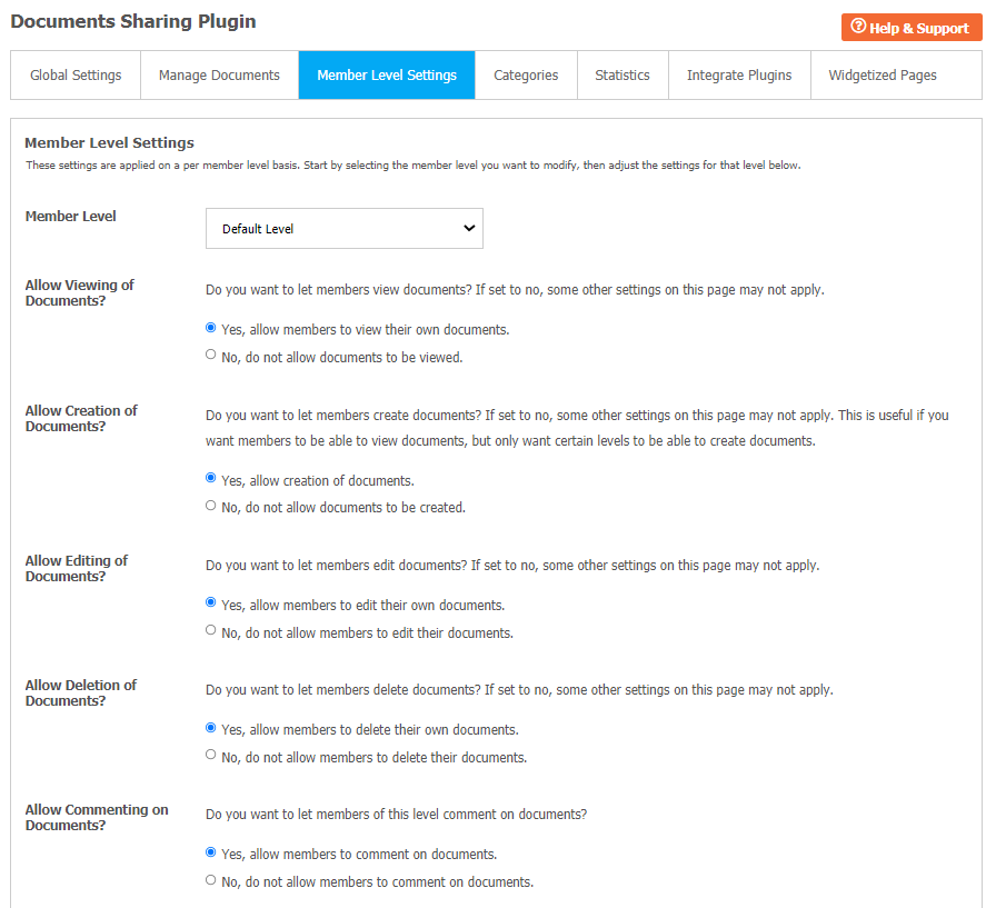 Documents Sharing Plugin