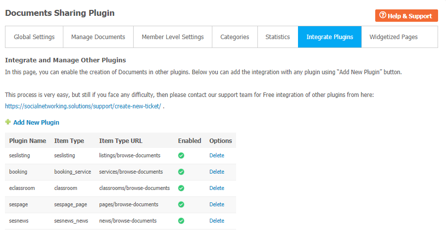 Documents Sharing Plugin