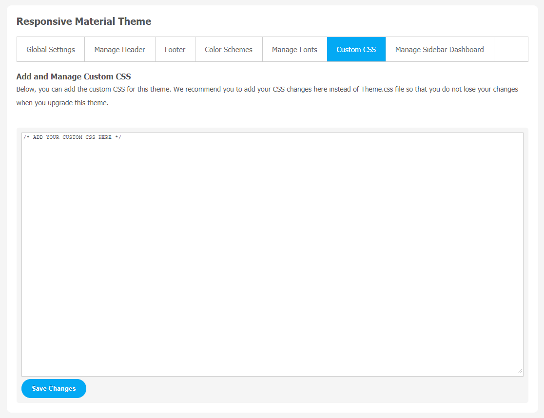 Responsive Material Theme