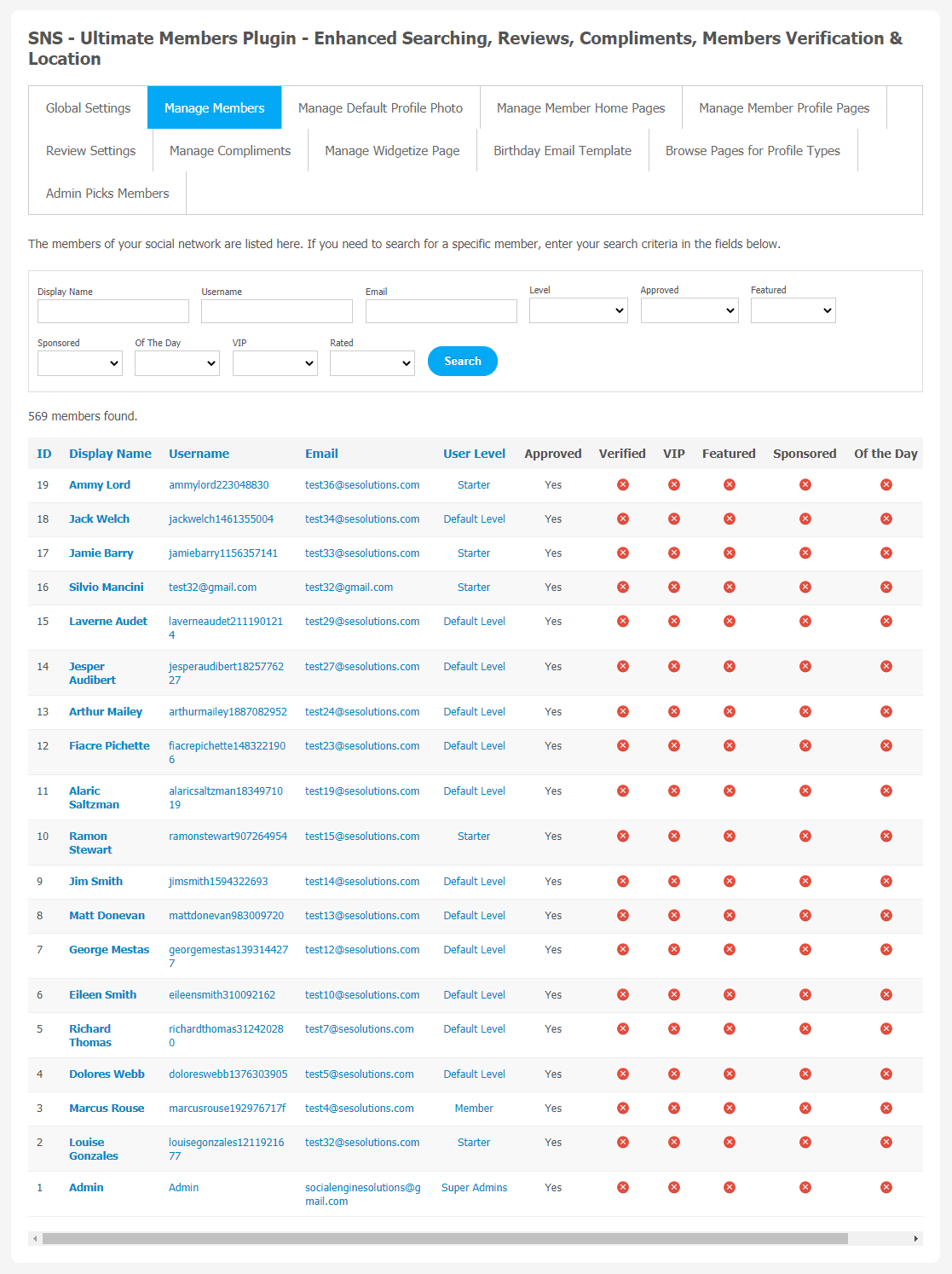 Advanced Members Plugin