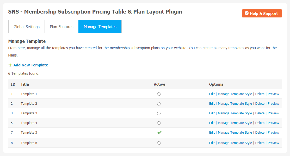 Membership Subscription Pricing Table & Plan Layout Plugin