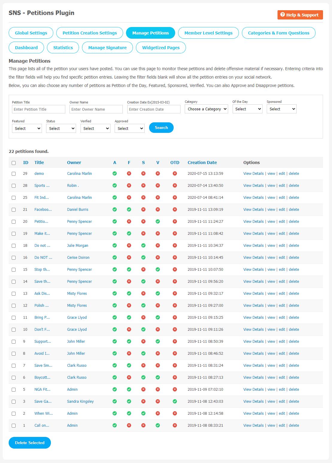 Advanced Petitions Plugin