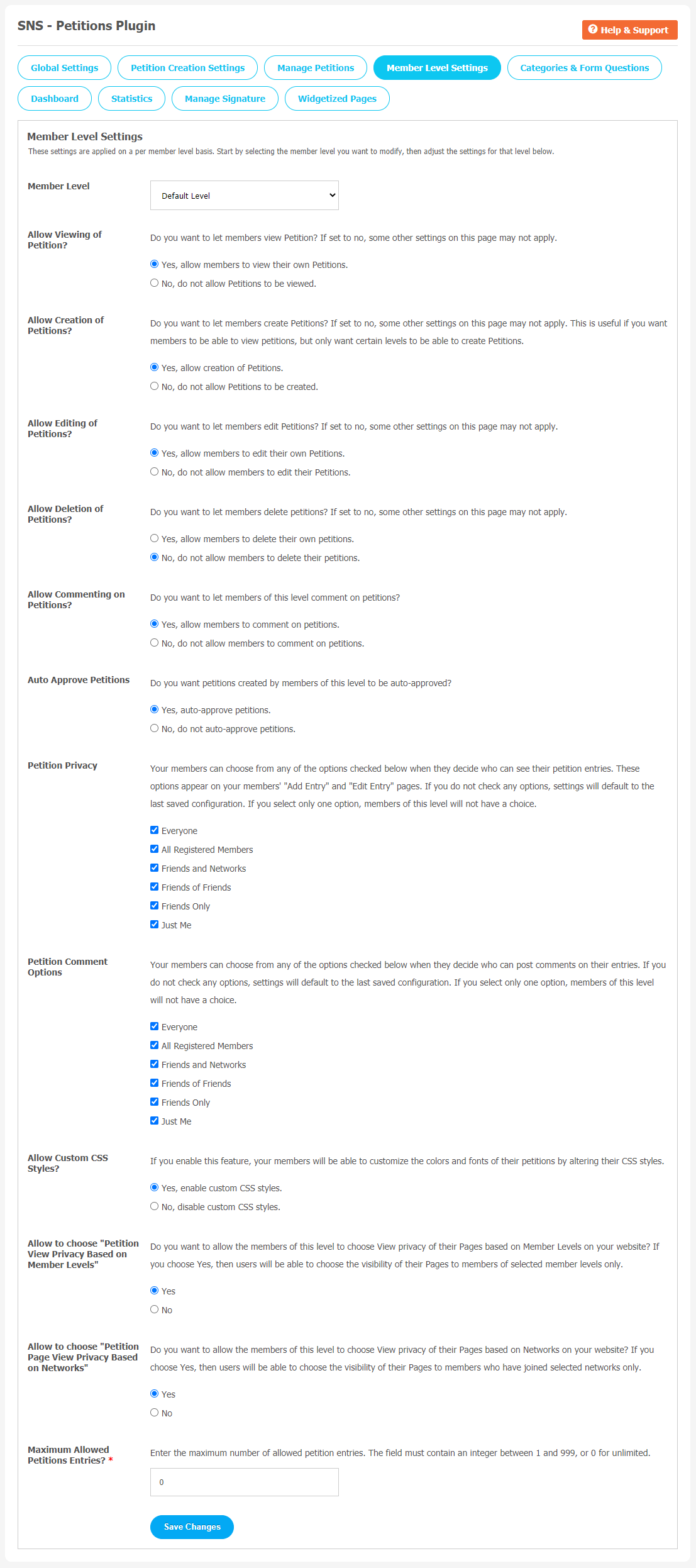 Advanced Petitions Plugin