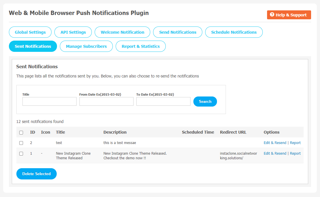 Web and Mobile Browser Push Notifications Plugin