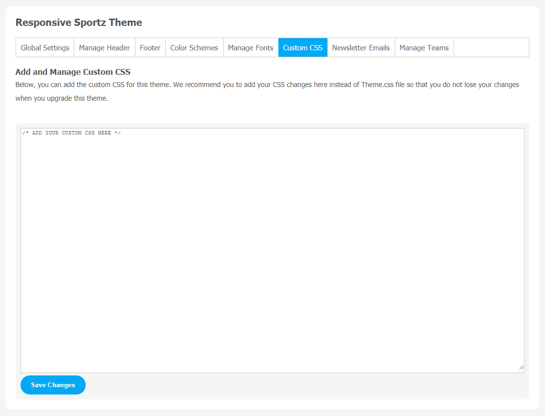 Responsive Sportz Theme