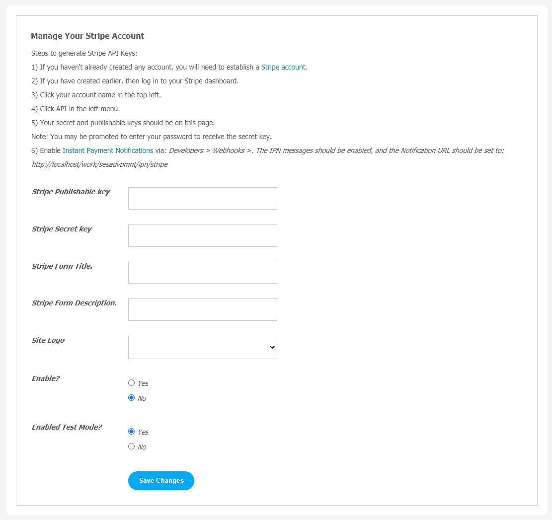 Stripe Payment Gateway Plugin