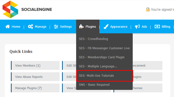 Multi-Use Tutorials Plugin