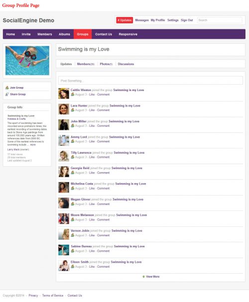 Group Profile Page
