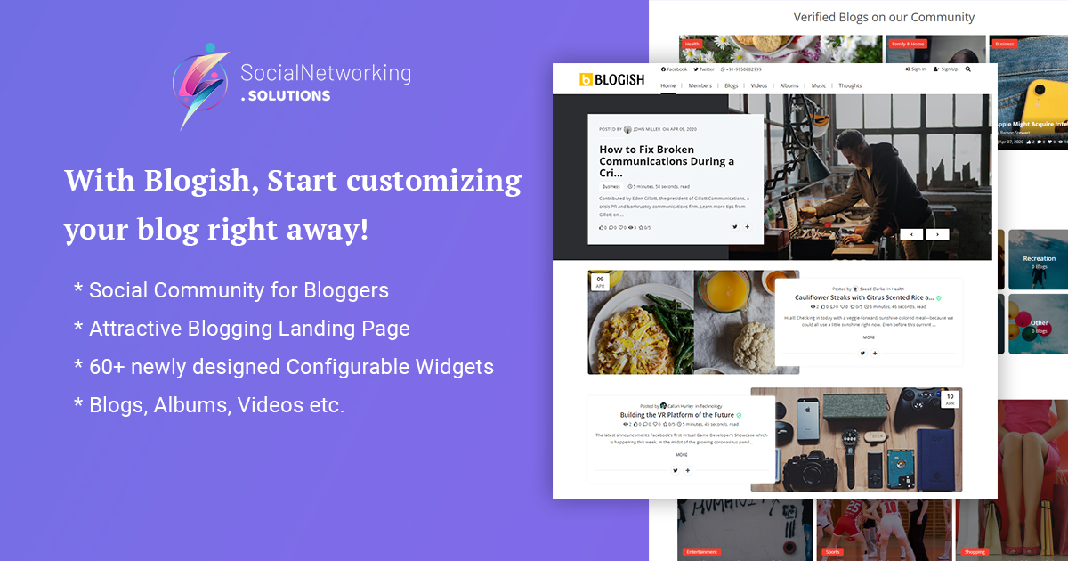 New Demo Released – “BLOGISH” Social Community for Bloggers