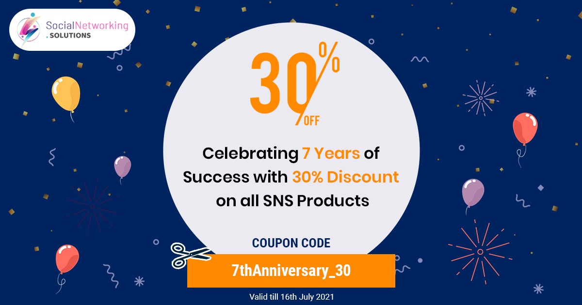 Celebrating 7th Anniversary with Flat 30% off on all SNS Products