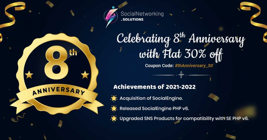 Celebrating 8th Anniversary with Flat 30% off on all SNS Products